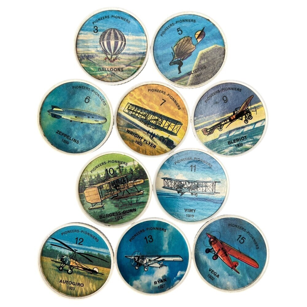 Jell-O Hostess Picture Wheel Flight Airplane 10pc Random Bundle Pioneers White